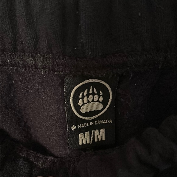 Kids Muskoka Bear Wear Black Joggers with Pink Paw Prints - Picture 3 of 3